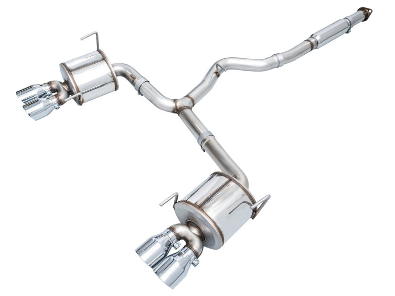 AWE Touring Edition Cat Back Exhaust Chrome Silver Tips Subaru 2022-2024 WRX | 3015-42979