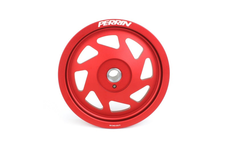 Perrin Lightweight Crank Pulley Red (PSP-ENG-106RD) | Subaru WRX 2022-2025 / BRZ 2022-2025 / Crosstrek 2017-2025 / Ascent 2019-2025 / Outback XT 2020-2025 / Legacy XT 2020-2025 / GR86 2022-2025