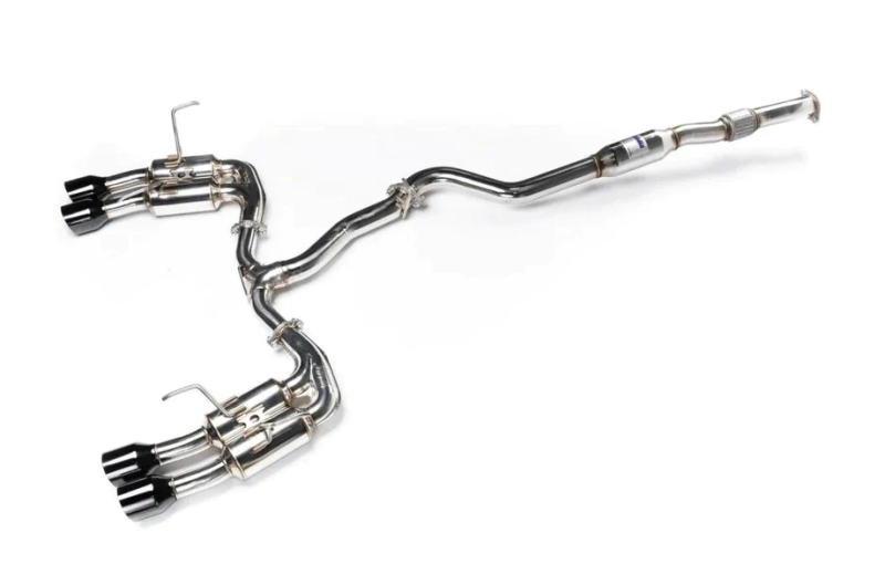 Invidia Gemini R400 Cat Back Exhaust w/ Signature Series Black Quad Tips Subaru 2022-2024 WRX | HS22WRXGM4SB