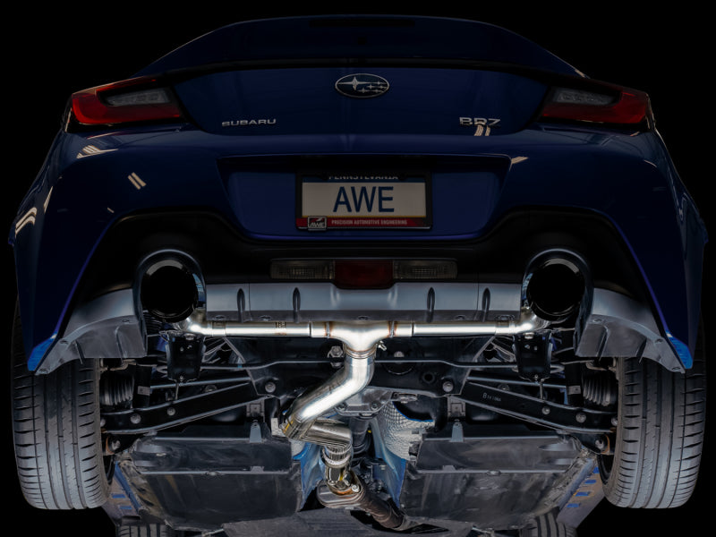 AWE Track Edition Cat Back Exhaust Diamond Black Tips Subaru 2013-2024 BRZ / 2013-2016 FRS / 2017-2021 Toyota 86 / 2022-2024 GR86 | 3020-33279