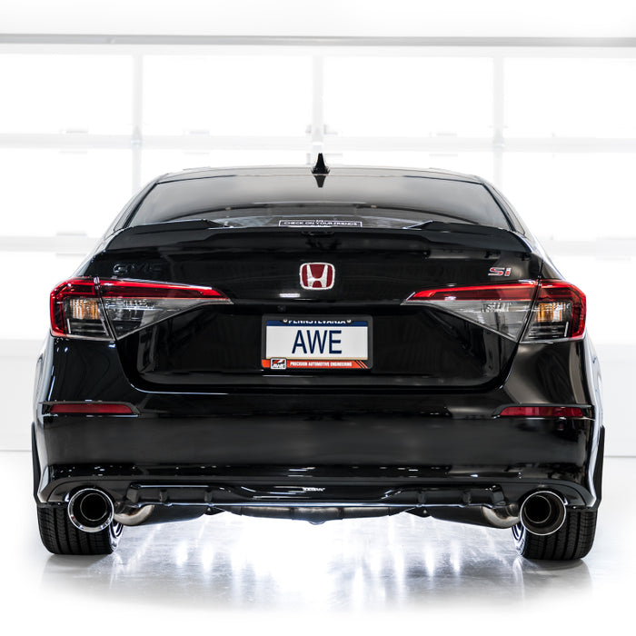 AWE Track Edition Cat Back Exhaust Dual Chrome Silver Tips 2022-2024 Honda Civic Si / 2023-2024 Acura Integra | 3020-32331