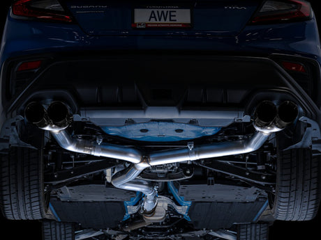 AWE Track Edition Cat Back Exhaust Diamond Black Tips (3020-43979) | Subaru WRX 2022-2025
