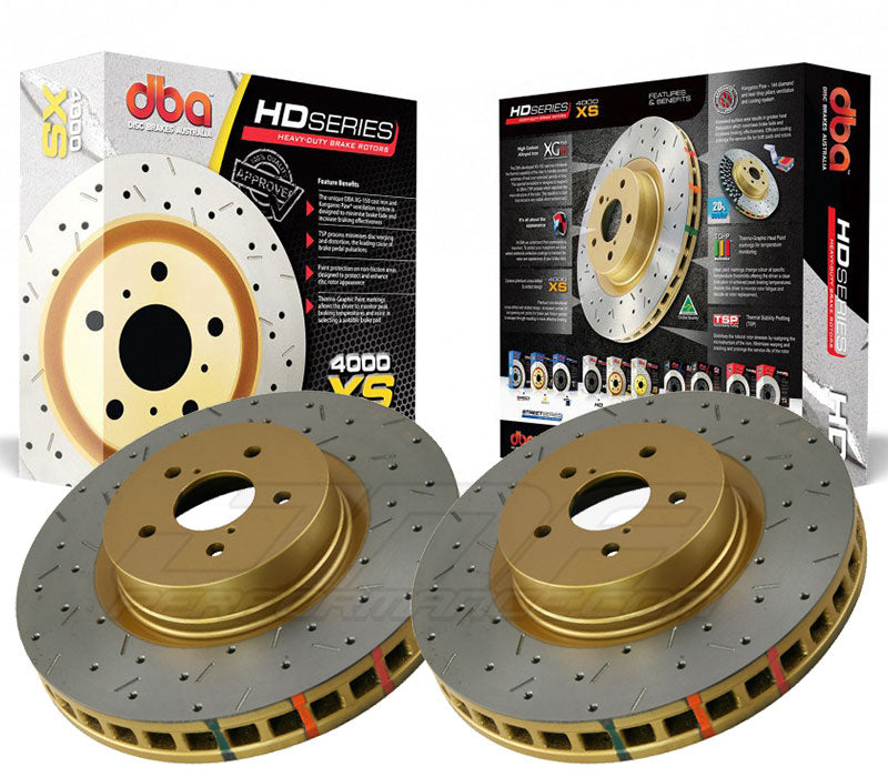 DBA 4000 Series Rear Rotor Drilled And Slotted Subaru 2006-2007 WRX | 4653XS