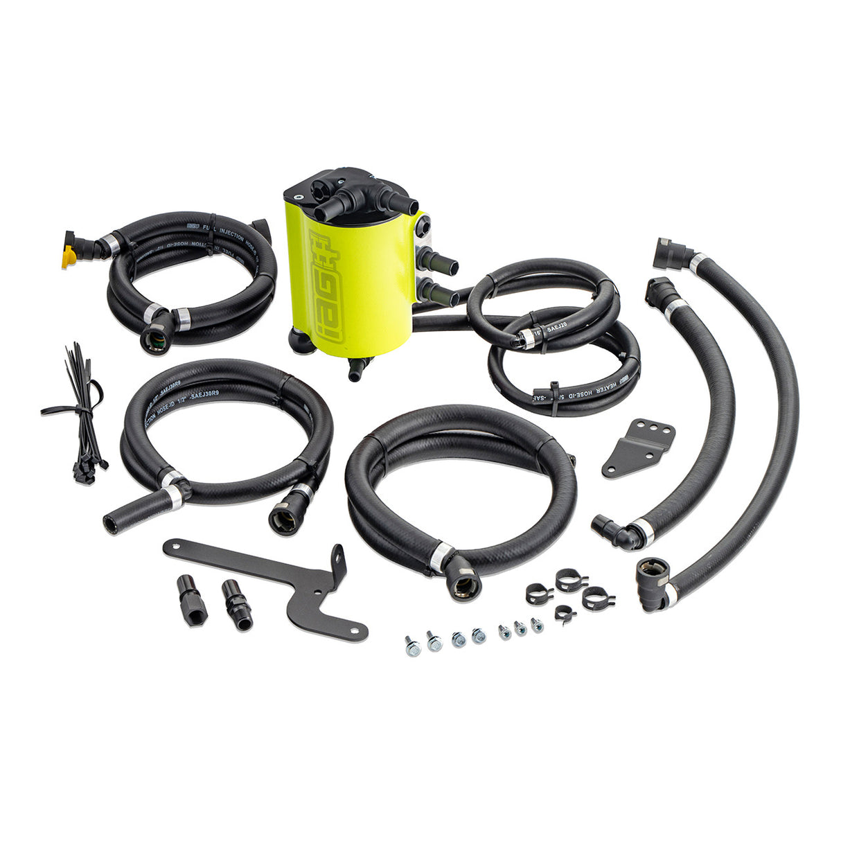 IAG Performance Air / Oil Separator (AOS) Neon Yellow Subaru 2015-2021 WRX / 2014-2018 Forester XT | IAG-ENG-7187NY