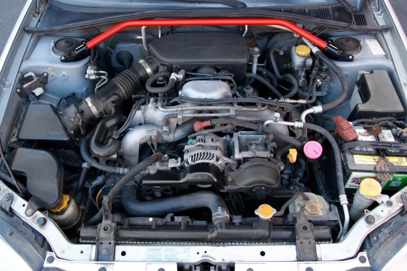 Perrin Front Strut Tower Bar Red (PSP-SUS-052RD) | Subaru WRX 2002-2007 / STI 2004-2007 / Forester XT 2004-2008