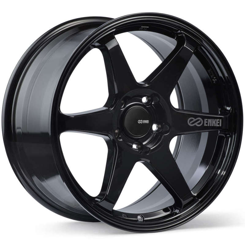 Enkei T6R 18x8 5x100 45mm Offset 72.6mm Bore Gloss Black Wheel | 539-880-8045BK