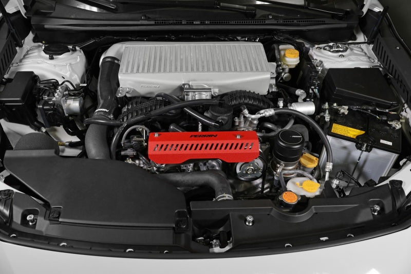 Perrin Pulley Cover Red Compatible With Perrin AOS (PSP-ENG-154RD) | Subaru WRX 2022-2025 / Crosstrek 2018-2025