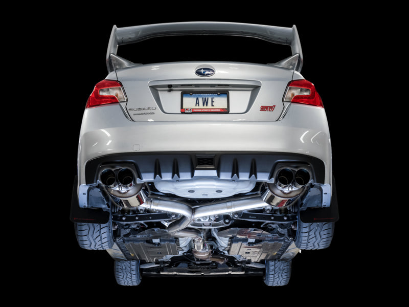 AWE Touring Edition Cat Back Exhaust Diamond Black Tips (SEDAN) Subaru 2011-2014 WRX / 2011-2021 STI | 3015-43108