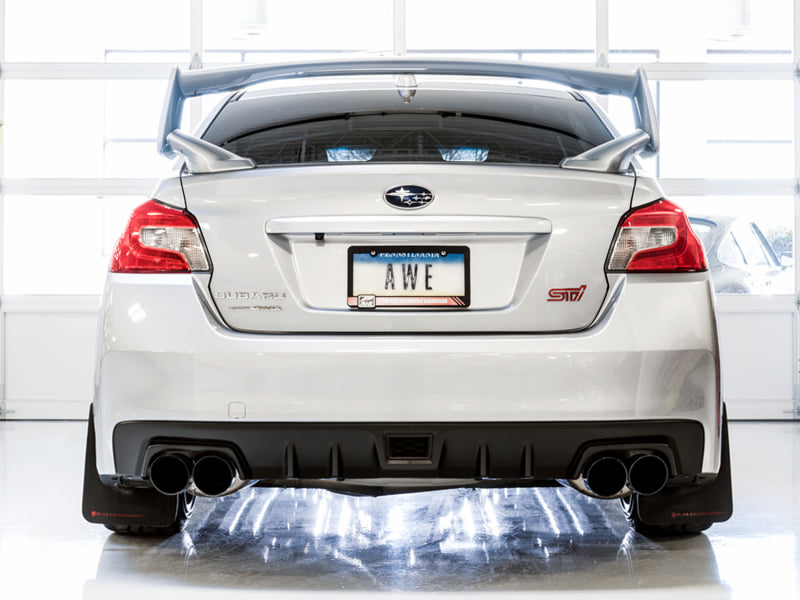 AWE Touring Edition Cat Back Exhaust Diamond Black Tips (SEDAN) Subaru 2011-2014 WRX / 2011-2021 STI | 3015-43108