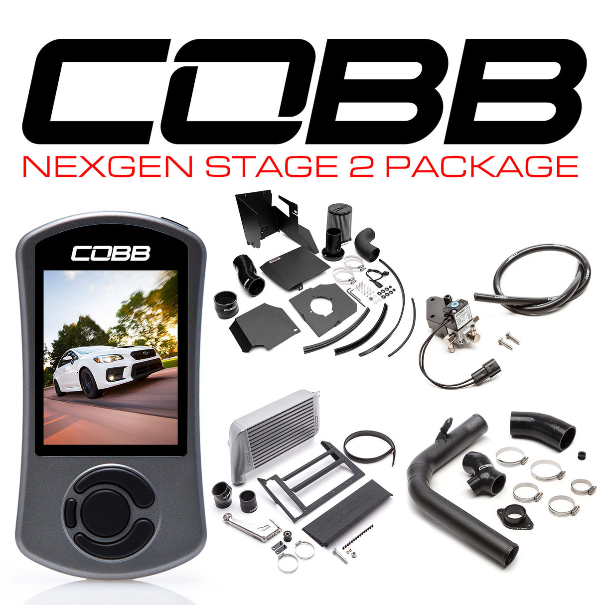 COBB NexGen Stage 2 Power Package w/ SF Intake Silver Intercooler Subaru 2015-2021 WRX | SUB004NG2W2-SL