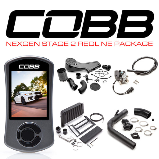 Cobb Tuning NexGen Stage 2 Redline Carbon Fiber Power Package Black Intercooler Subaru 2015-2021 WRX | SUB004NG2W-BK-RED
