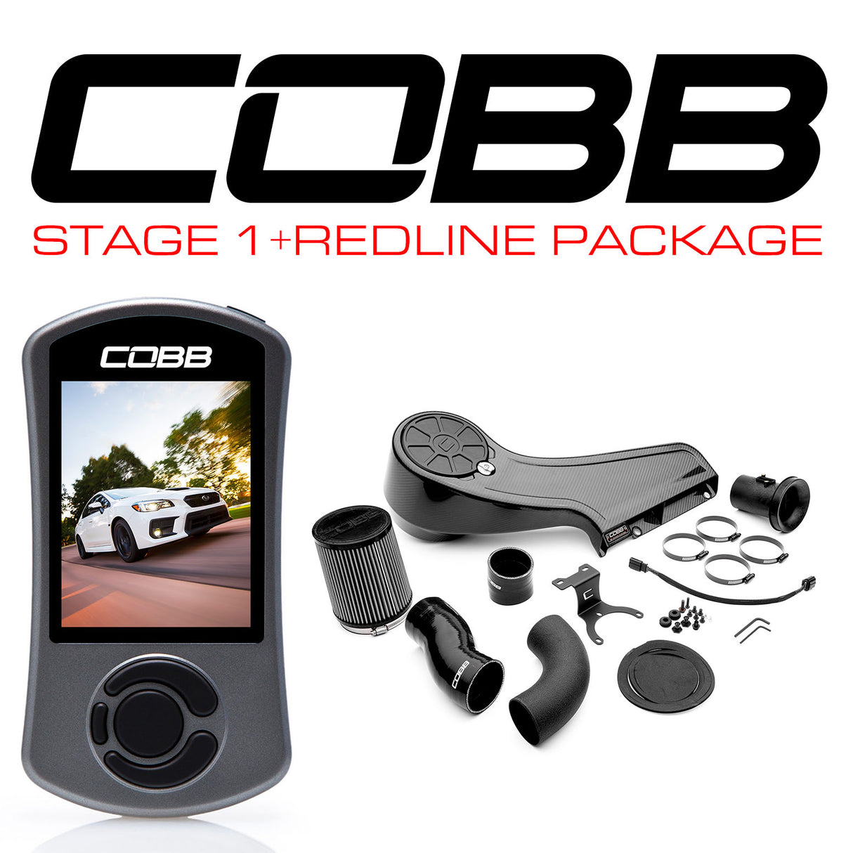 COBB Stage 1+ Power Package Redline Carbon Fiber Edition Subaru 2015-2021 WRX | SUB0040W1P-RED