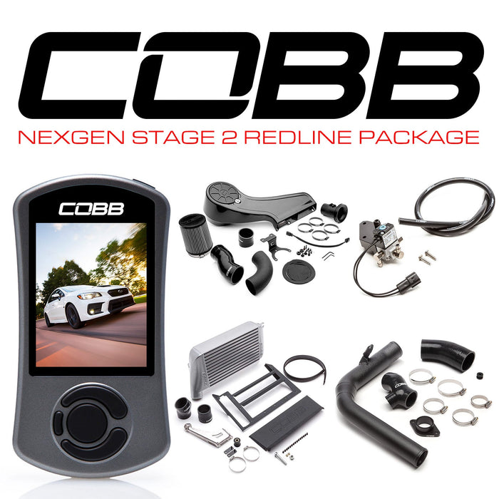 Cobb Tuning NexGen Stage 2 Redline Carbon Fiber Power Package Silver Intercooler Subaru 2015-2021 WRX | SUB004NG2W-SL-RED