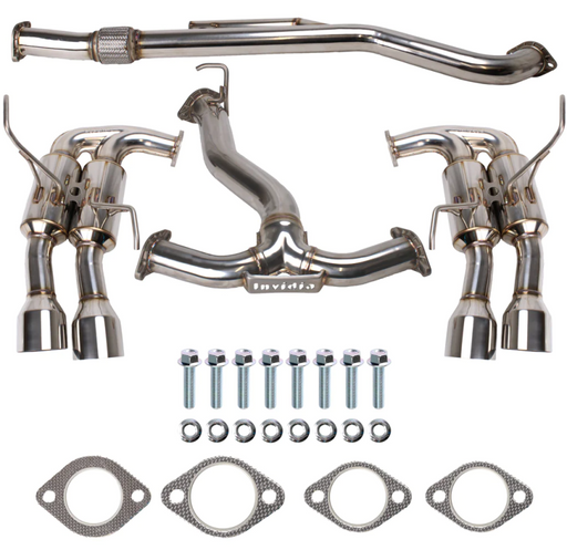 Invidia Gemini R400 Cat Back Exhaust w/ Stainless Steel Quad Tips Subaru 2022-2024 WRX | HS22WRXGM4SS