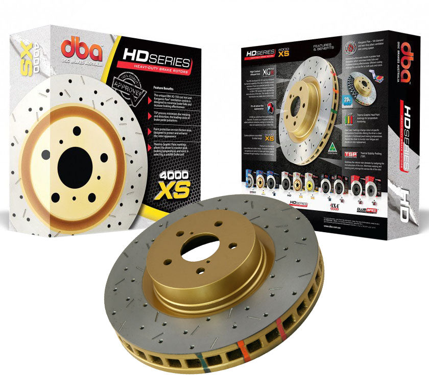 DBA 4000 Series Front Rotor Drilled And Slotted Subaru 2002-2014 WRX / 2013-2023 BRZ - 4650XS - jnaperformance.com