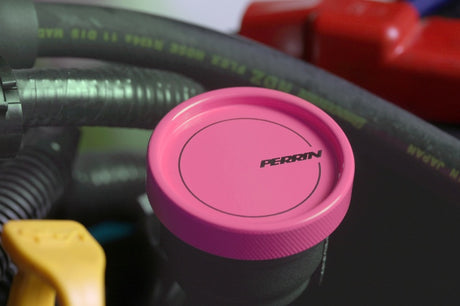 Perrin Oil Cap Round Style Hyper Pink (PSP-ENG-711HP) | Subaru WRX / STI / BRZ / Forester XT / Legacy GT / Legacy XT / Outback XT / Crosstrek / Ascent / Scion FR-S 2013-2016 / Toyota GT86 2017-2021 / GR86 2022-2025