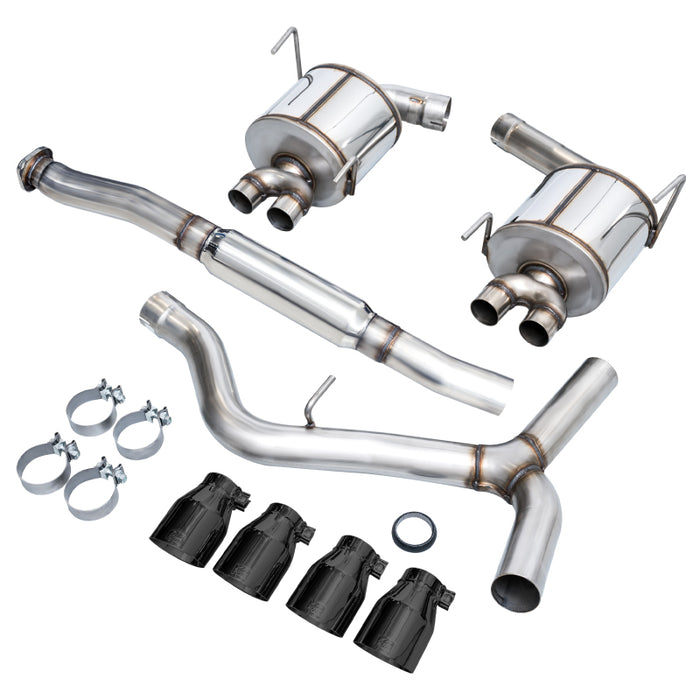 AWE Touring Edition Cat Back Exhaust Diamond Black Tips (SEDAN) Subaru 2011-2014 WRX / 2011-2021 STI | 3015-43108