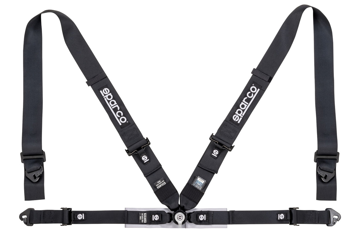 Sparco Seat Belt Harness 4PT 3" Snap-In Competition Black | 04716M1NR