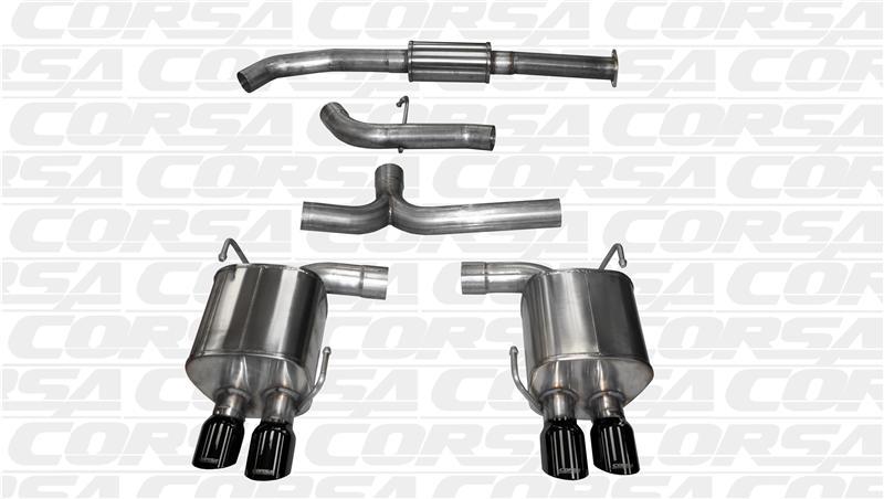 CORSA Performance Cat Back Exhaust Sport Black Quad 3.5" Tips Subaru 2015-2020 WRX / 2015-2020 STI