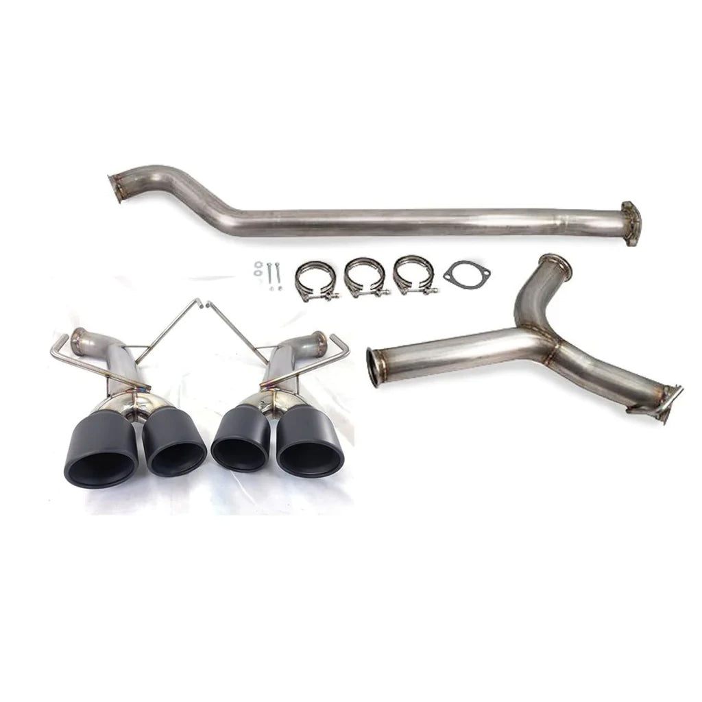 ETS Muffled Cat Back Exhaust Non-Resonated Black Stealth Tips Subaru 2022 WRX