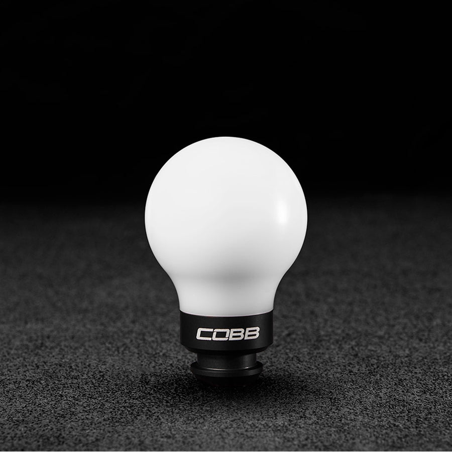 COBB 5-Speed Shift Knob White Shift Knob w/ Stealth Black Subaru 2002-2014 WRX | 211350-W-BK