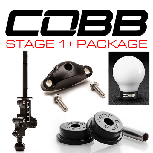 Cobb Tuning Stage 1+ Drivetrain Package 6-Speed White Knob w/ Stealth Black Subaru TYPE RA 2018 STI / 2004-2019 STI