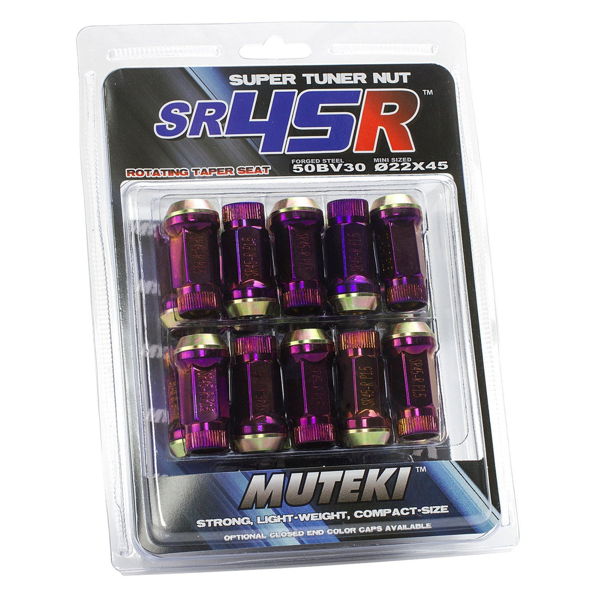 Wheel Mate Muteki SR45R Lug Nuts Open Ended Burned Titanium M12 x 1.25 | 32935RN