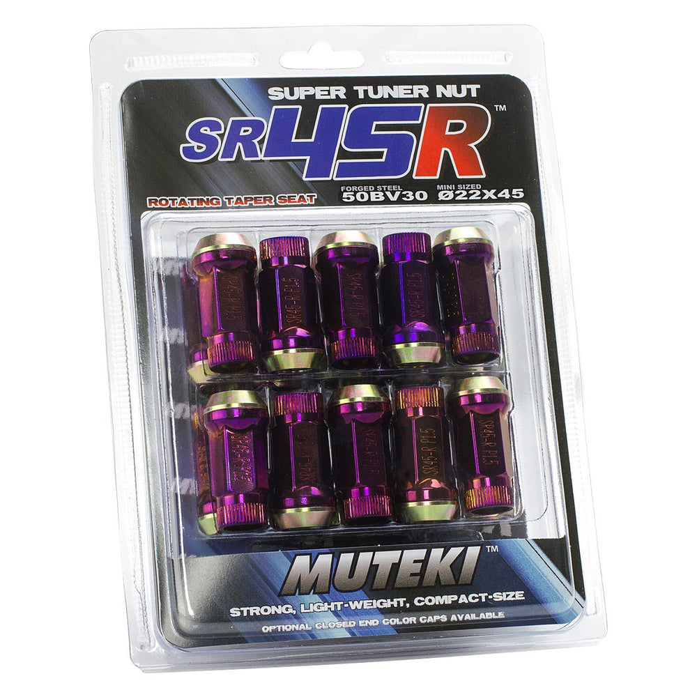 Muteki SR45R Lug Nuts Open Ended Burned Titanium M12 x 1.25 Universal