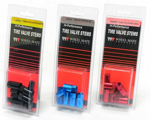 Wheel Mate Aluminum TPMS Valve Stem Cover Red Anodize Universal
