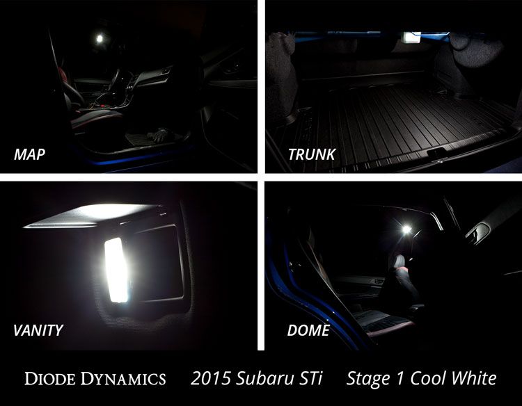 Diode Dynamics Stage 1 Cool White LED Interior Lighting Kit Subaru 2015-2020 WRX / 2015-2020 STI