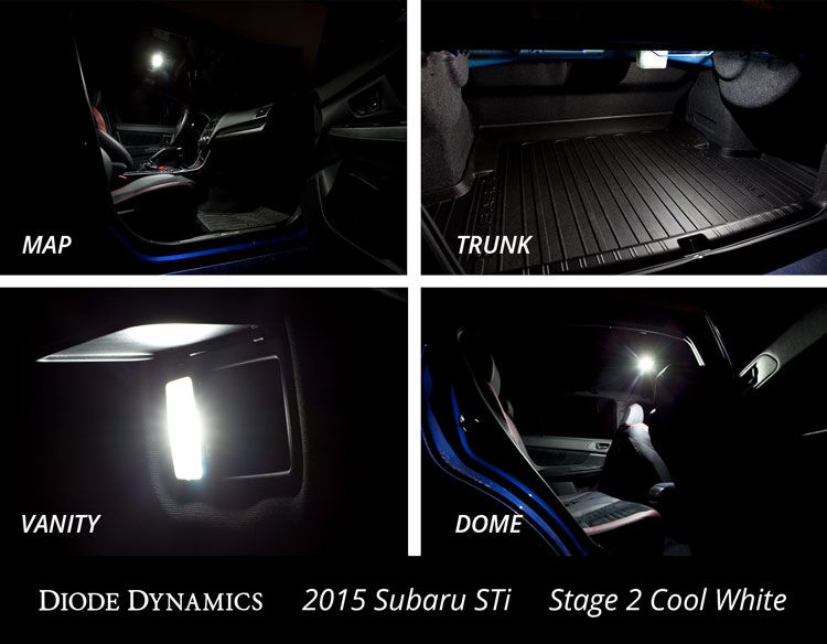 Diode Dynamics Stage 2 Cool White LED Interior Lighting Kit Subaru 2015-2020 WRX / 2015-2020 STI