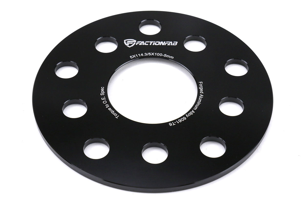 FactionFab 5x100/ 5x114.3 5mm 6061-T6 Forged Wheel Spacers (set of 2) Subaru 2015-2020 WRX / 2005-2020 STI