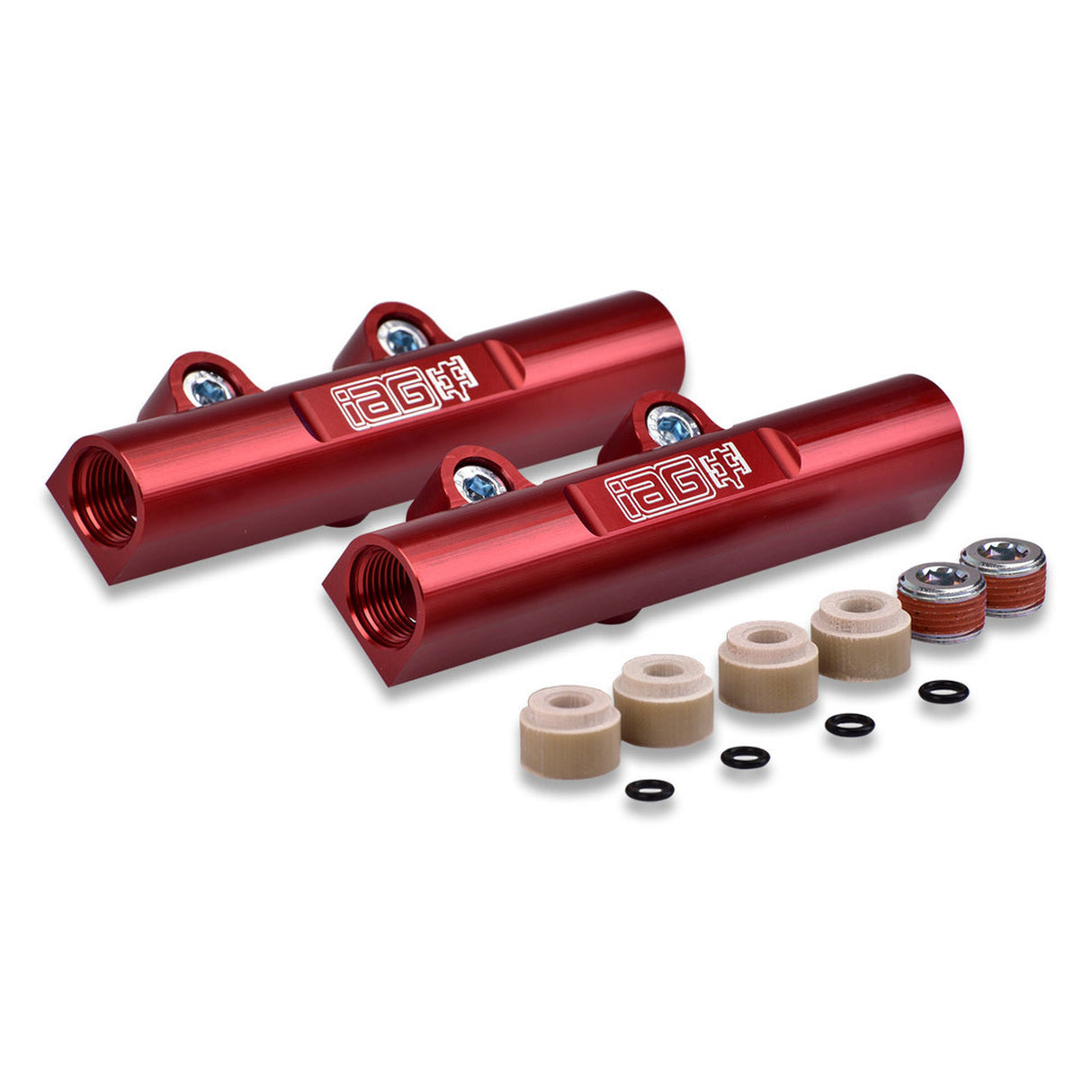 IAG Performance Top Feed Fuel Rails V3 Red Subaru 2002-2014 WRX / 2007-2020 STI