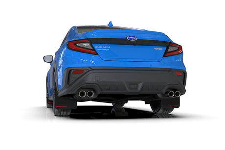 Rally Armor UR Mud Flaps Black Urethane Red Logo Subaru 2022-2024 WRX | MF92-UR-BLK/RD