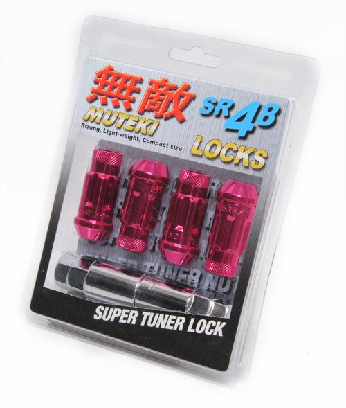 Muteki SR48 Lock Sets Open Ended Pink 12x1.25 48mm Universal