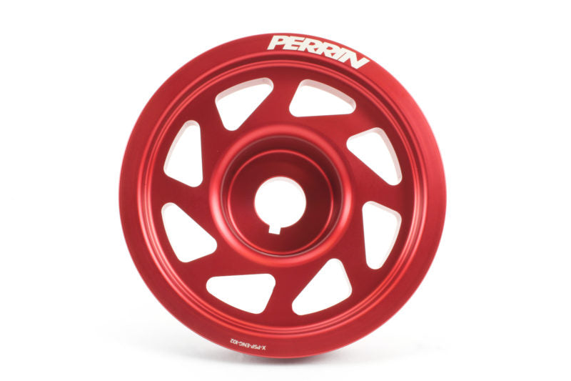 Perrin Performance Lightweight Crank Pulley Red w/o AC Subaru 2002-2014 WRX / 2004-2020 STI