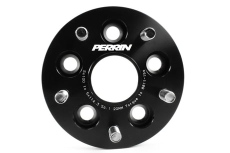 Perrin Wheel Adapter 20mm Bolt-On Type 5x100 to 5x114.3 Bolt Pattern 56mm Hub Centric Set of 2 Black (PSP-WHL-220BK) | Subaru WRX 2002-2014 / STI 2004 / BRZ 2013-2025 / Scion FR-S 2013-2016 / Toyota GT86 2017-2021