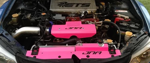 JNA Performance Radiator Shroud Hot Pink Subaru 2008-2014 WRX / 2008-2014 STI | JNA-SUB-007PK