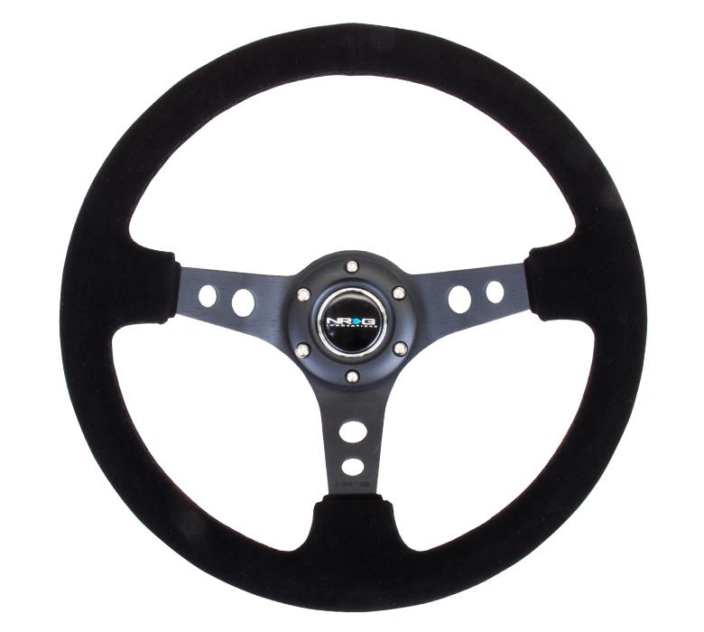 NRG 350mm Sport Steering Wheel 3" Deep Black Suede | RST-006-S