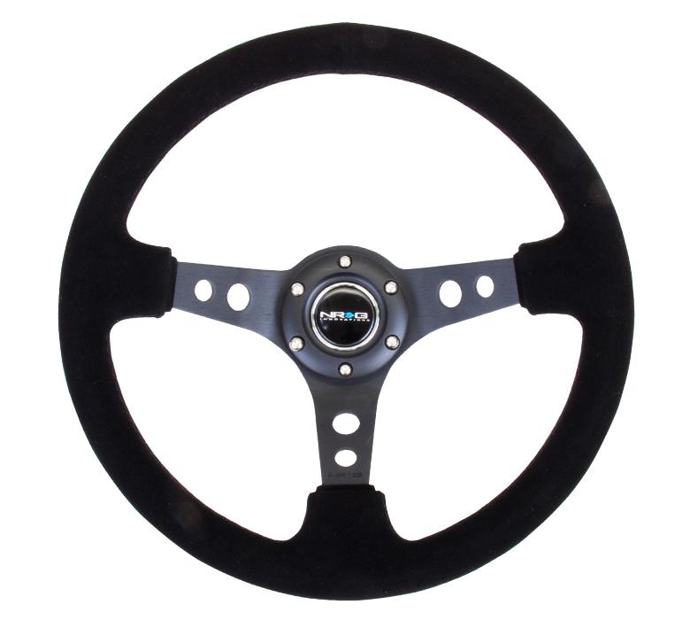 NRG 350mm Sport Steering Wheel 3" Deep Black Suede Universal