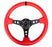 NRG Sport Steering Wheel Red Leather w/Black Stripe And Black Stitching Universal