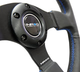 NRG 320mm Sport Leather Steering Wheel w/ Blue Stitching | RST-012R-BL