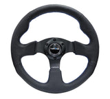 NRG 320mm Sport Leather Steering Wheel w/ Blue Stitching | RST-012R-BL