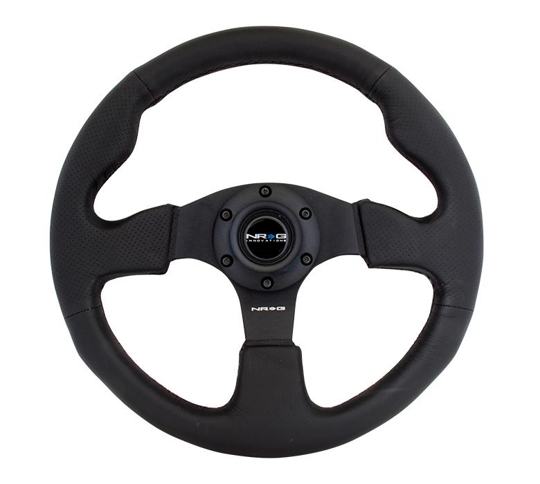 NRG 320mm Sport Leather Steering Wheel w/ Black Stitching | RST-012R