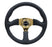 NRG 350mm Steering Wheel Leather Gold Chrome Center Universal