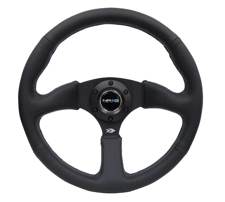 NRG 350mm Steering Wheel Leather Matte Black Center | RST-023MB-R