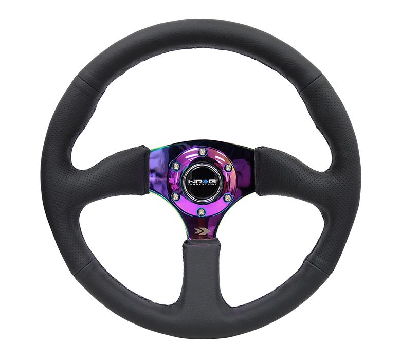 NRG 350mm Steering Wheel Leather Neo Chrome Center | RST-023MC-R