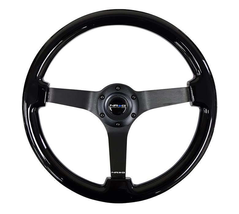 NRG 350mm Steering Wheel Vintage Black Wood Grain Finish | RST-036BK-BK