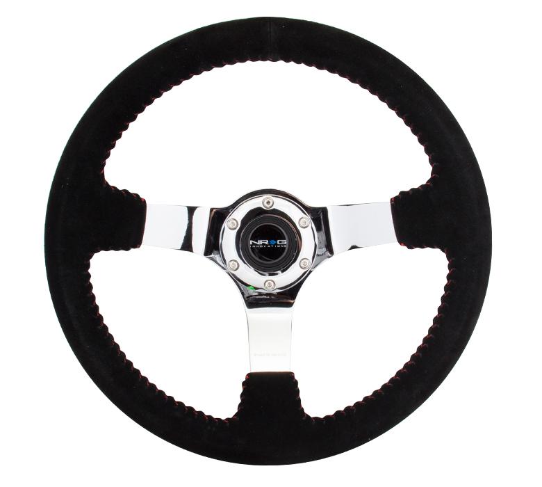 NRG 350mm Steering Wheel Suede Chrome Center | RST-036CH-S