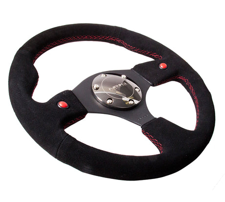 NRG 320mm Sport Suede Steering Wheel w/ 2 Button | RST-007S